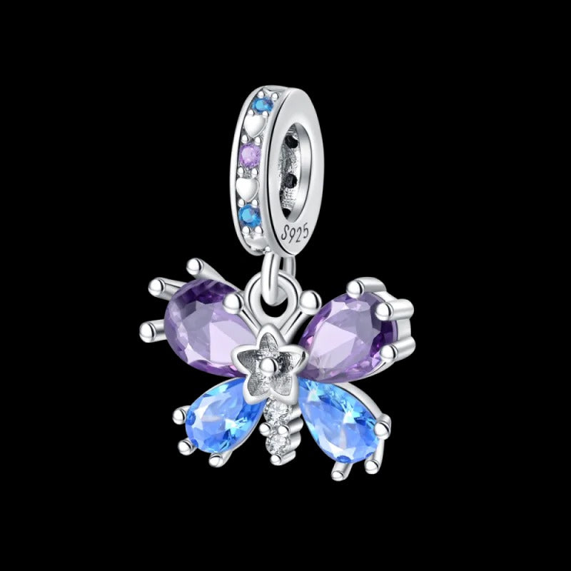 Purple Winged Butterfly Charm