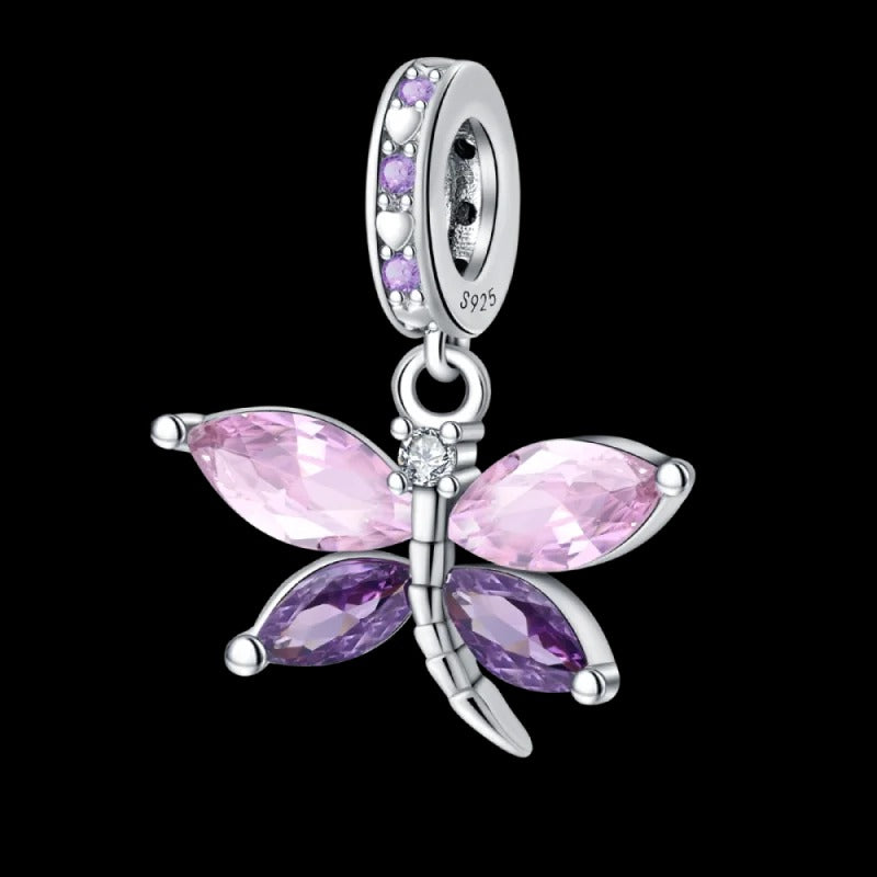 Pink Winged Butterfly Charm