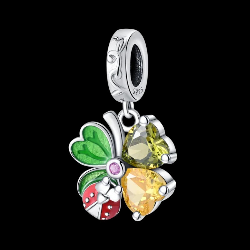 Heart Clover and Ladybug Charm