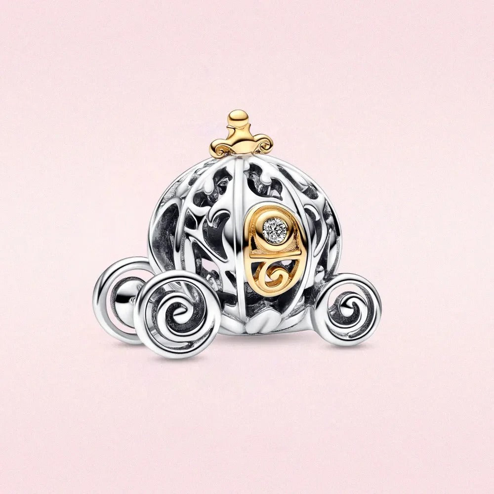 Silver Cinderella's Carriage Charm