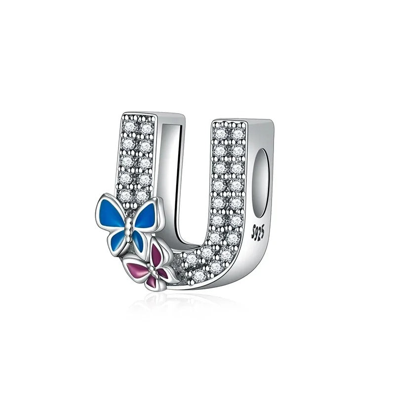 Double Butterfly Alphabet Charm