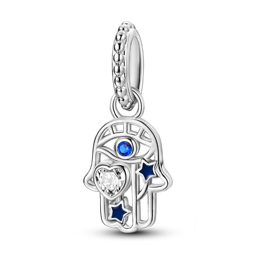 Hamsa, Heart, and Stars Charm