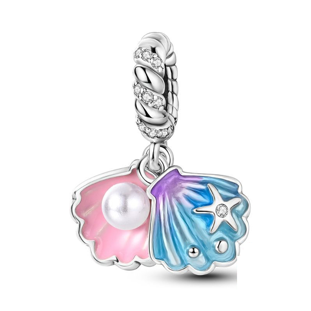 Sea Shell and Pearl Charm