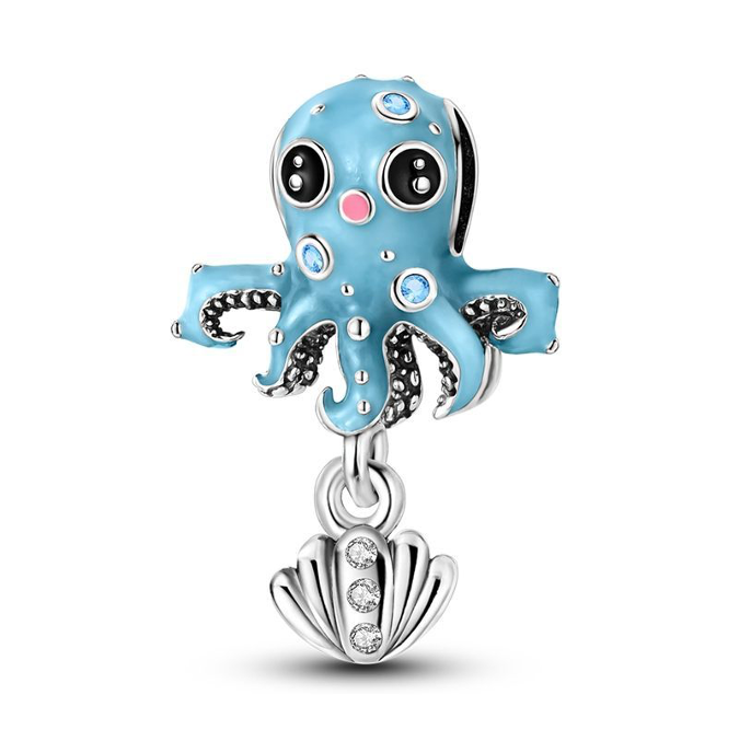 Octopus and Sea Shell Charm