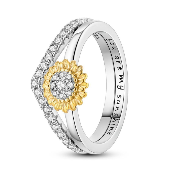 Sunflower "You Are My Sunshine" Ring