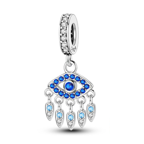 Blue Evil Eye and Stars Charm