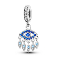 Thumbnail for Blue Evil Eye and Stars Charm